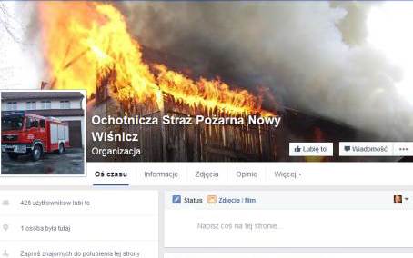 OSP Nowy Wiśnicz na Facebooku.