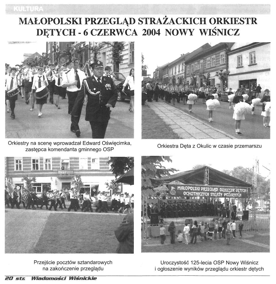 Małopolski Przegląd Strażackiech Orkiestr Dętych - Wiadomości Wiśnickie- 06.06.2004