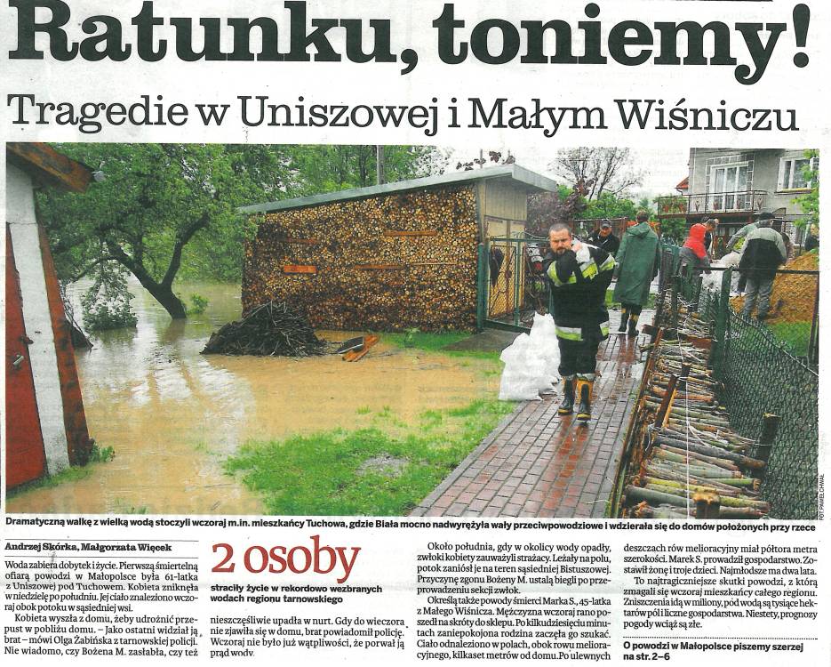 Ratunku, toniemy ! - Gazeta Krakowska  - 18.05.2010